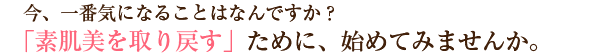 素肌美を取り戻すために、始めてみませんか。